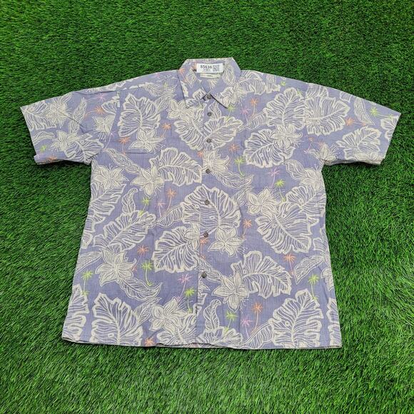 Campia Moda Hawaiian Floral Shirt XL 24x29 Purple Summer AOP - Picture 1 of 13